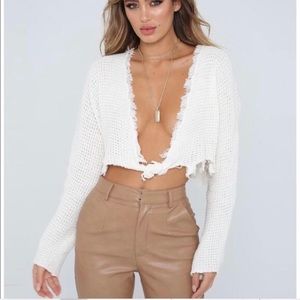 Tiger Mist distressed white sweater Kiera jumper